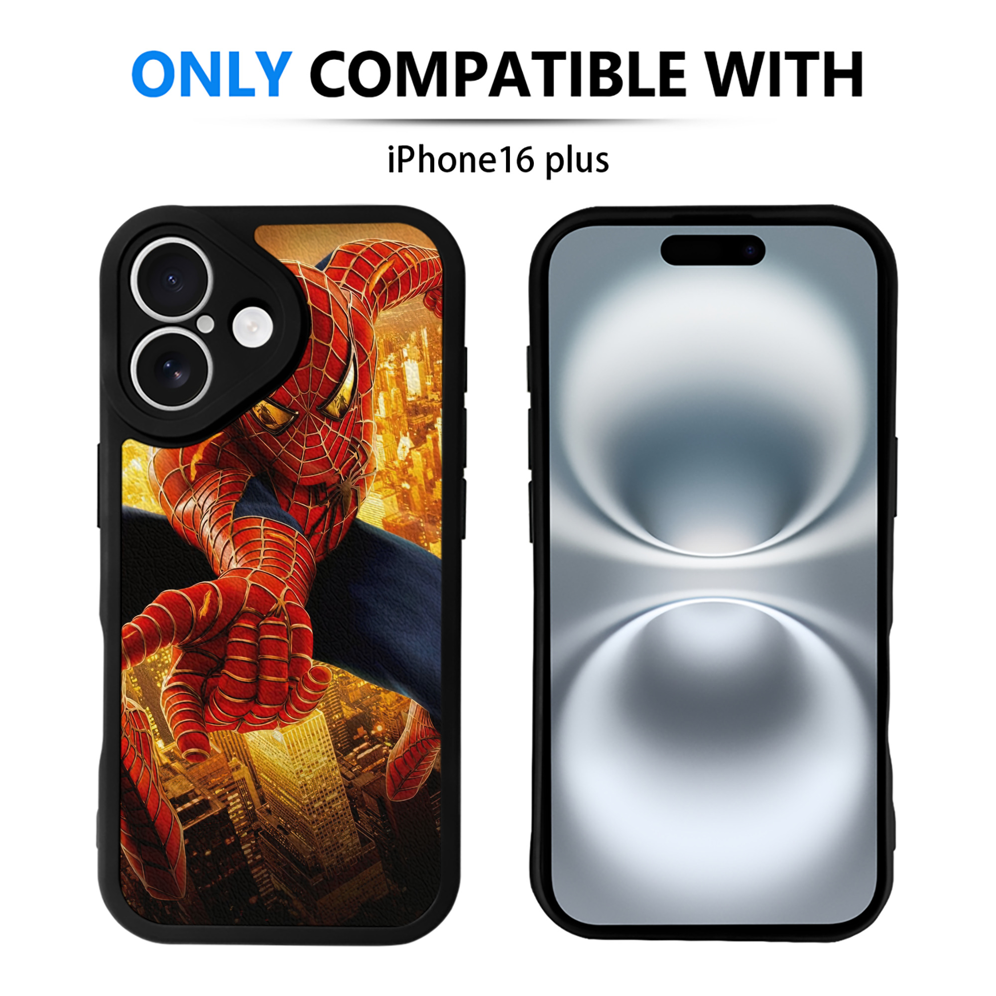 （画像用） Spider Man スパイダーマン 【iPhone 16シリーズ対応】シリコンスマホケース（レザー調） 材質：シリコン